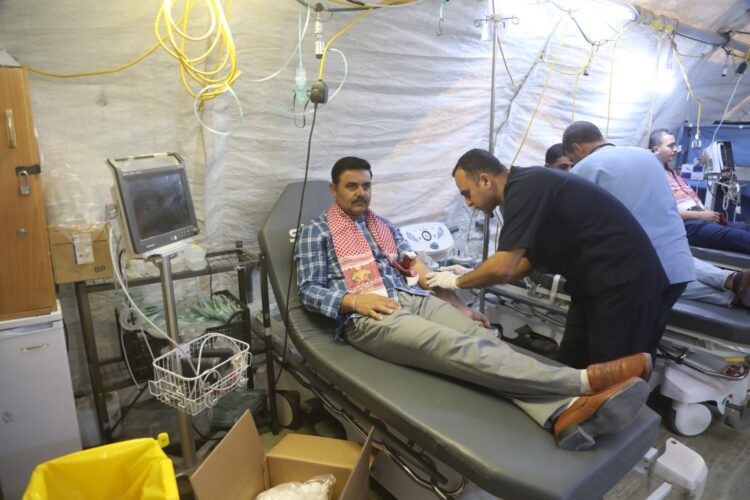 المستشفى الميداني الأردني جنوب غزة 6 ينظم حملة تبرع بالدم